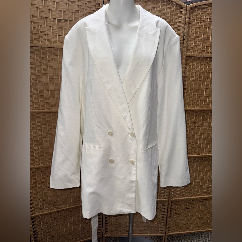 GAP White Double-Breasted Blazer